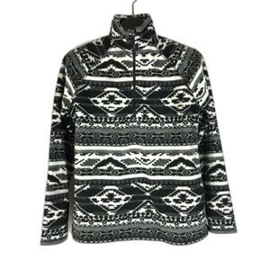 Eddie Bauer Aztec Print 1/4 Zip Fleece Pullover Women's Medium Mock Neck Outdoor